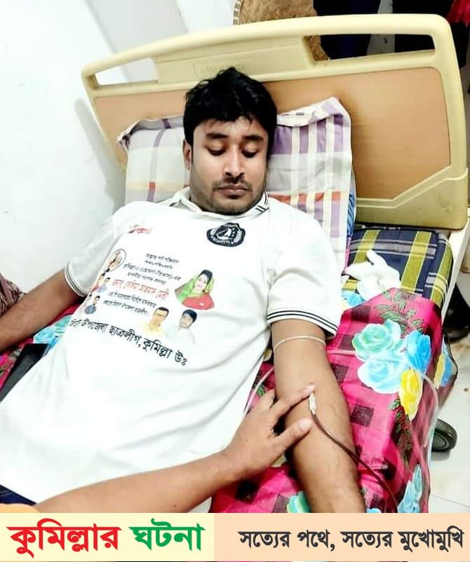 তিতাসে রক্ত দিয়ে জীবন বাঁচালেন ছাত্রলীগের সভাপতি