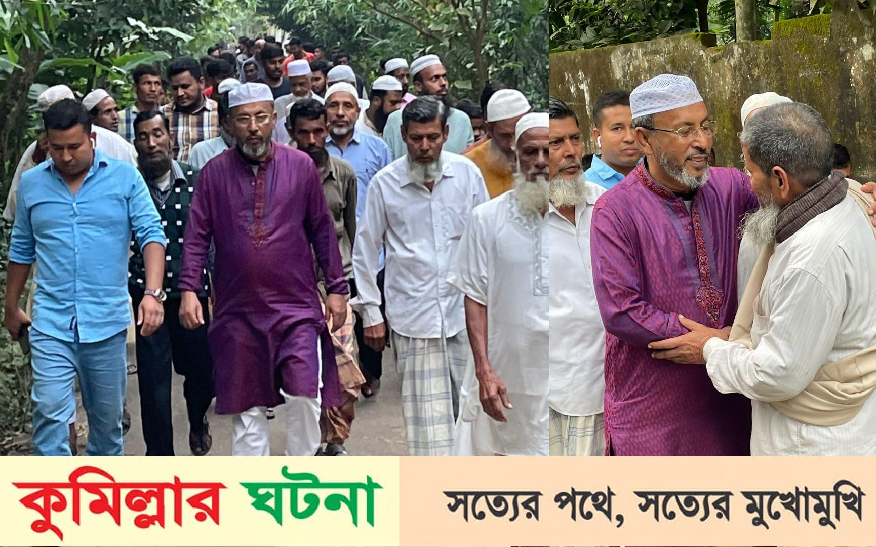 চাপিতলায় উন্নয়নের প্রতিশ্রুতিতে গণসংযোগ করছেন ফিরোজ আহমেদ