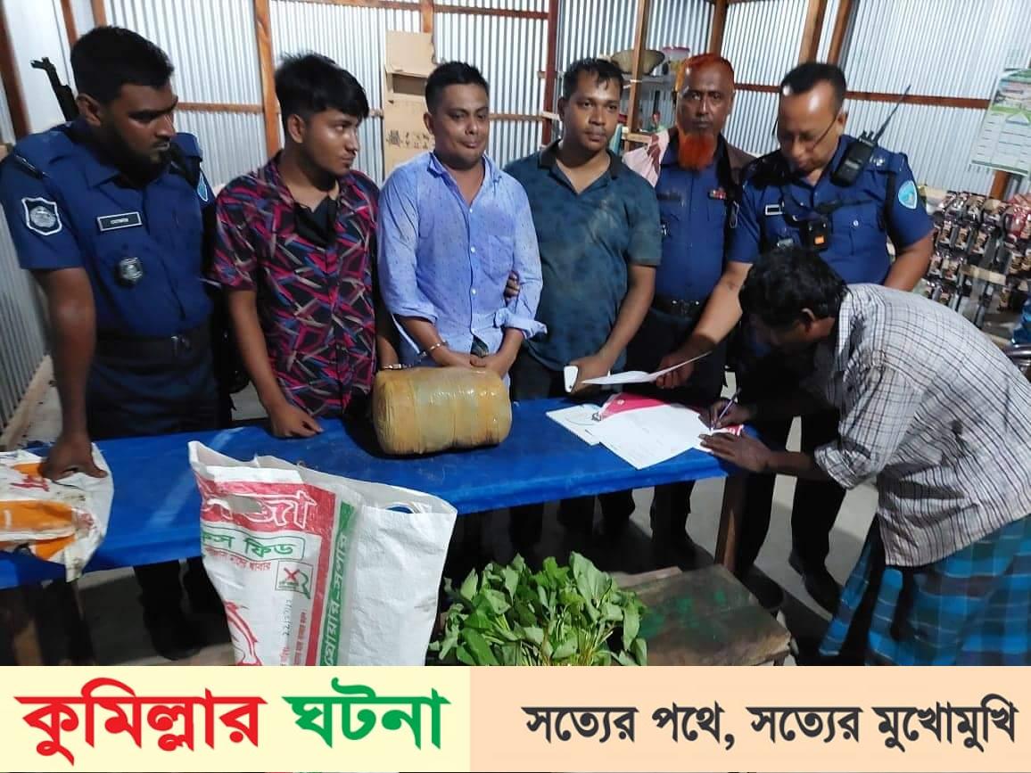 হোমনায় ৩কেজি গাঁজাসহ দুই গাঁজা ব্যাবসায়ী আটক