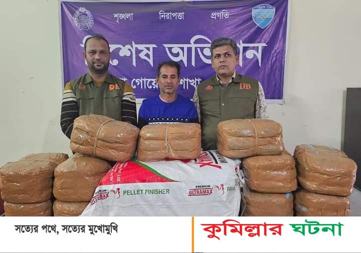 চৌদ্দগ্রামে ৫৪ কেজি গাঁজাসহ একজন আটক