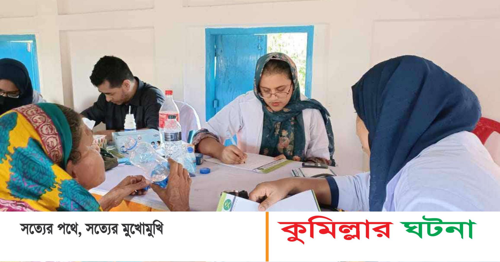 দেবীদ্বারে বন্যার্তদের বিনামূল্যে চিকিৎসা সেবা