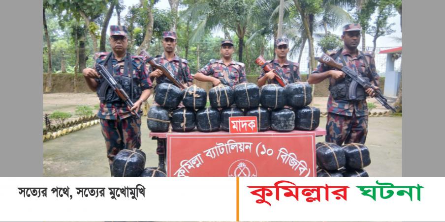 কুমিল্লায় সীমান্তবর্তী বনাঞ্চল থেকে ৯৬ কেজি ভারতীয় গাঁজা উদ্ধার